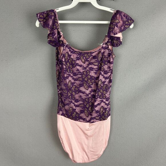Ballet Leotard Adult Small Purple Lace Tulle Skirt Costume Headband Stage Dance - Picture 10 of 10